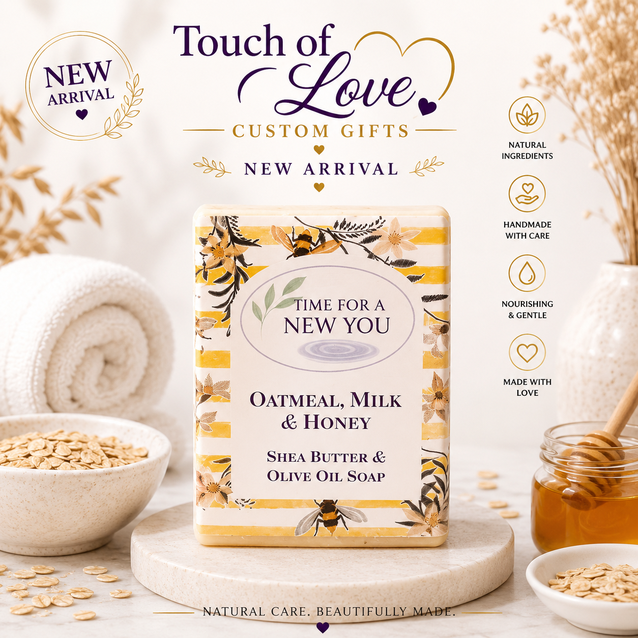 Oatmeal, Milk & Honey Handmade Soap