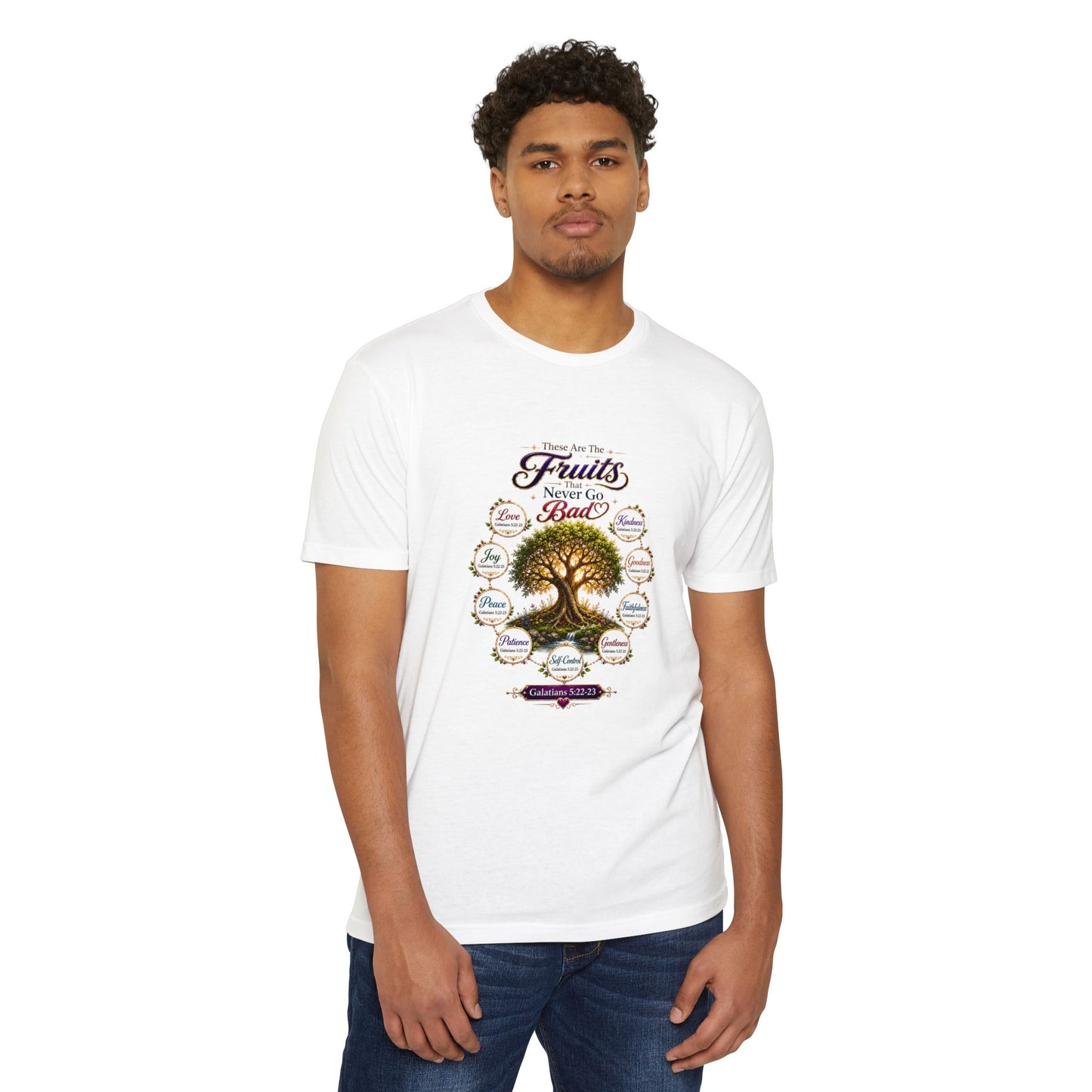 T-Shirt — Fruit of the Spirit Tree Design (Galatians 5:22-23)