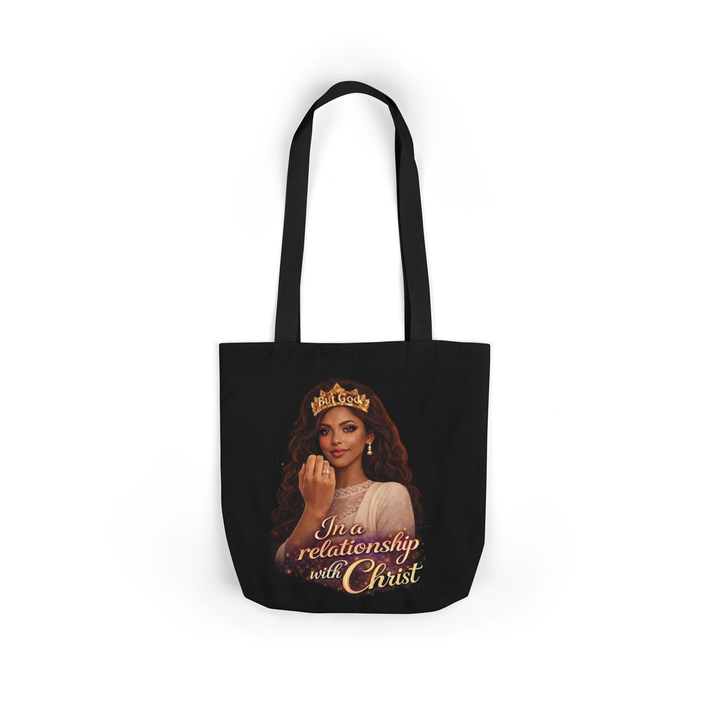 Christian Queen Tote Bag — "I'm in a Relationship with Christ" Canvas Tote