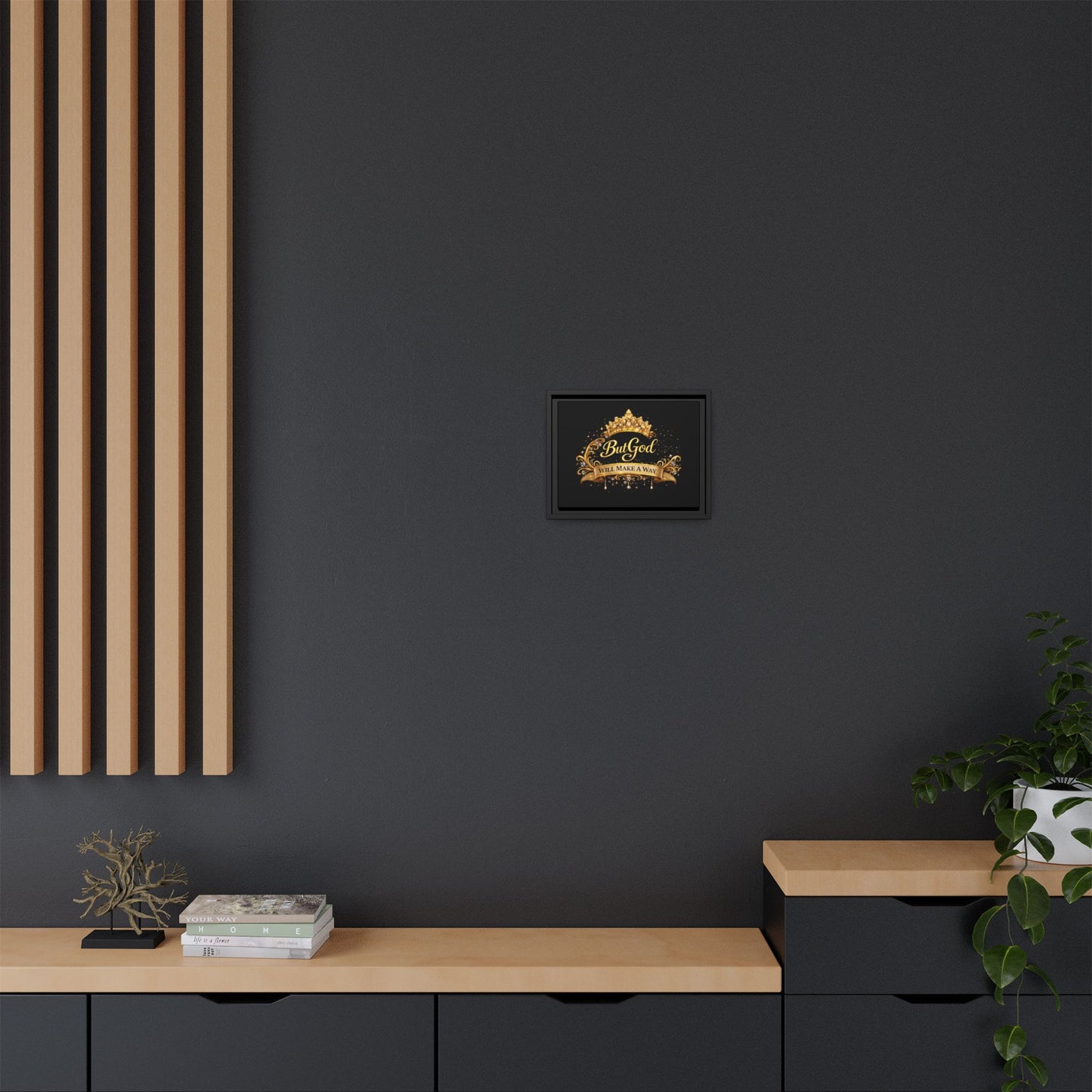 Framed Matte Canvas - "But God Apparel" Gold Crown Wall Art