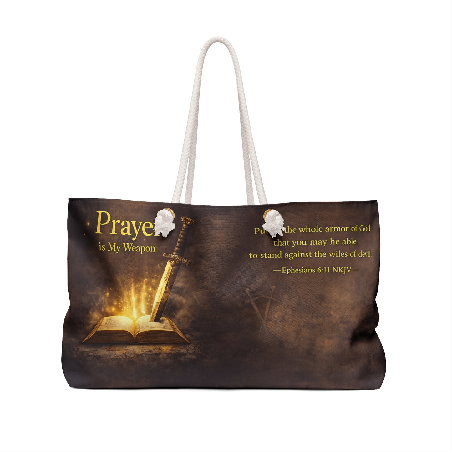 Prayer Is My Weapon Weekender Bag — Christian Bible Travel Tote