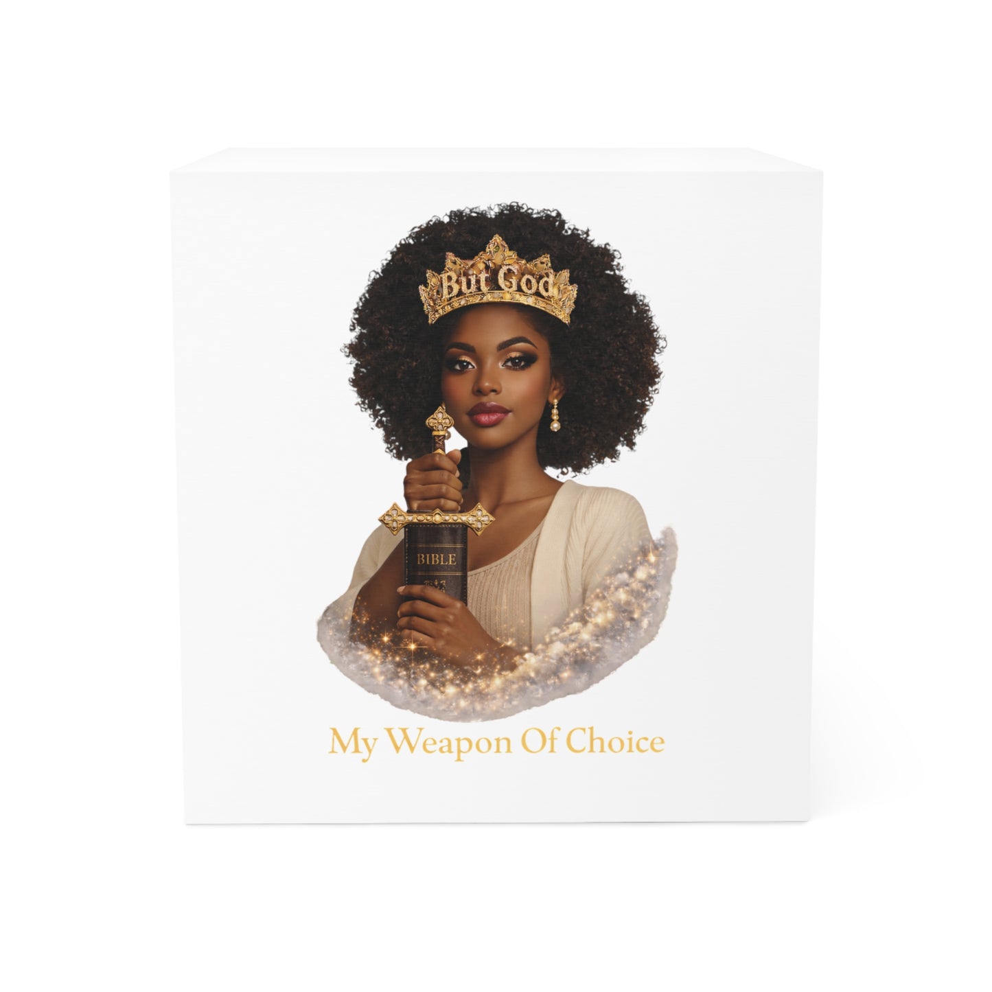 Note Cube — "My Weapon Of Choice" Faith Journal Sticky Note Block