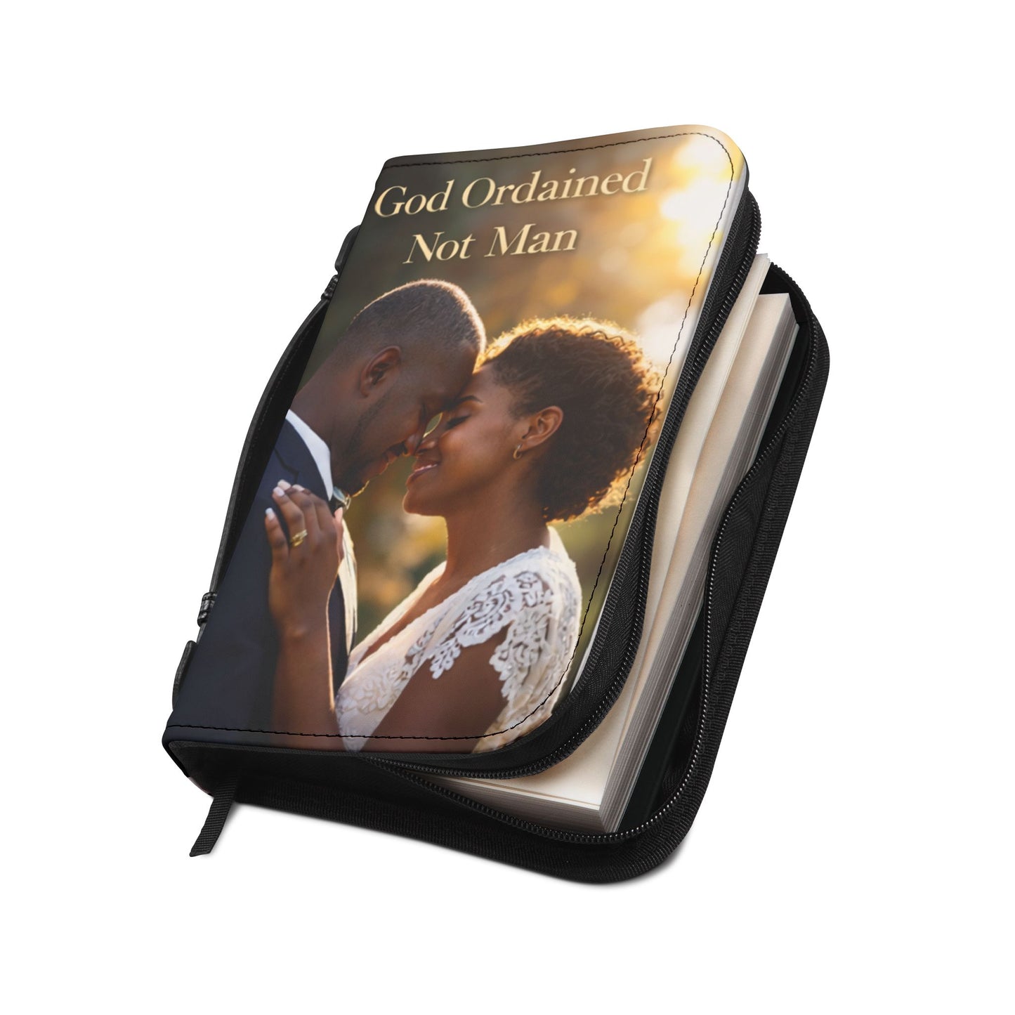Bible Cover - "God Ordained Not Man" Wedding Scripture Bible Cover (Mark 10:9)