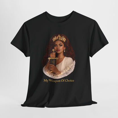 T‑Shirt — "My Weapon Of Choice" Queen with Trophy Graphic