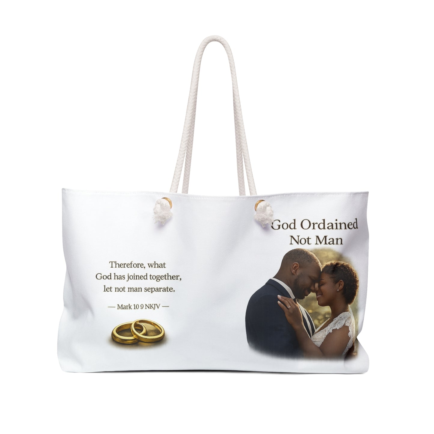 God-Ordained Tote Bag "Therefore what God has joined together" Travel Tote