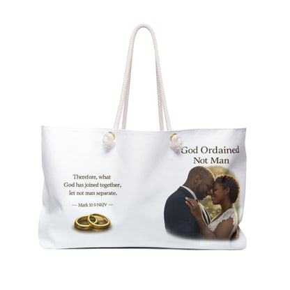 God-Ordained Tote Bag "Therefore what God has joined together" Travel Tote