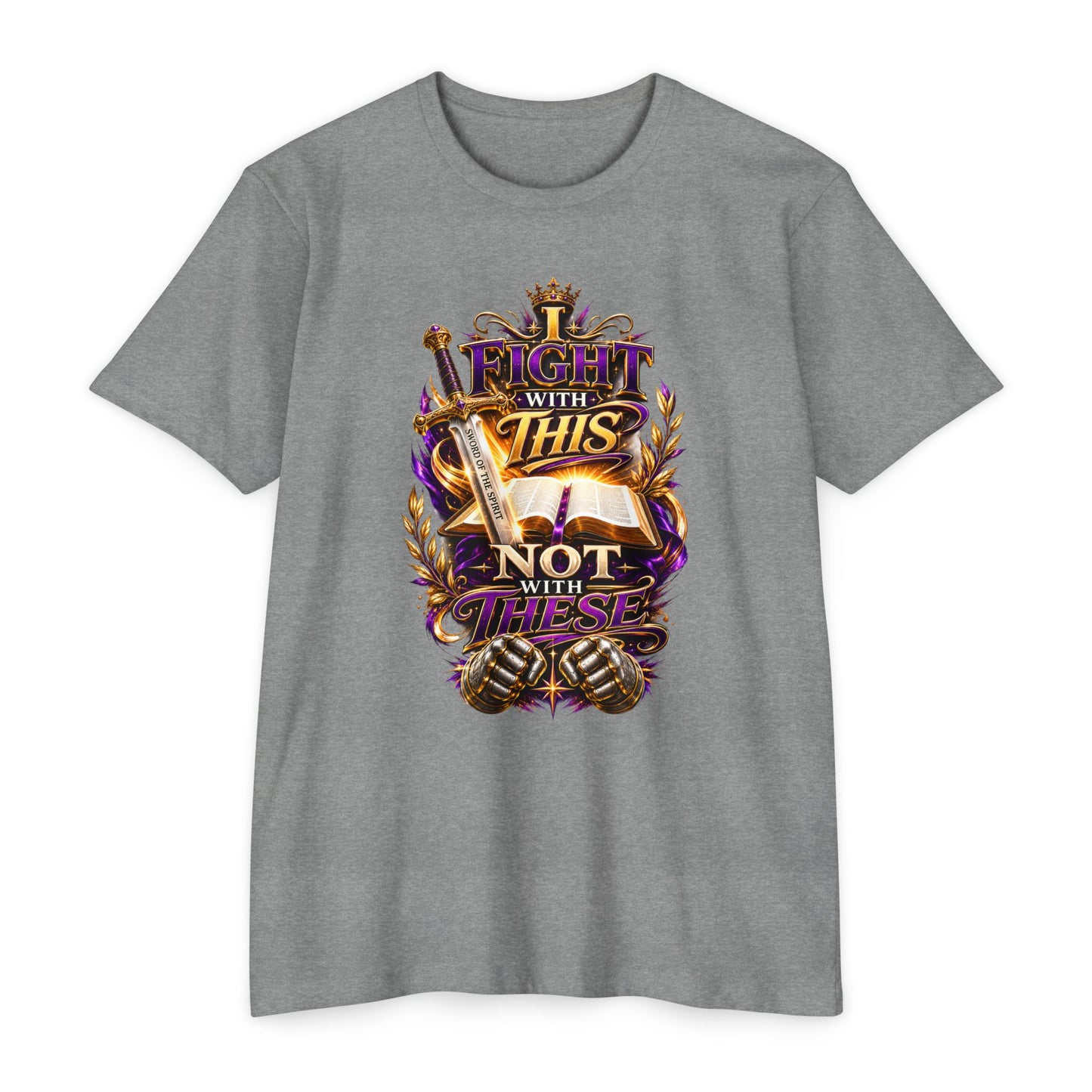 Christian Faith T-Shirt — "I Fight With This Not With These" Gospel Tee