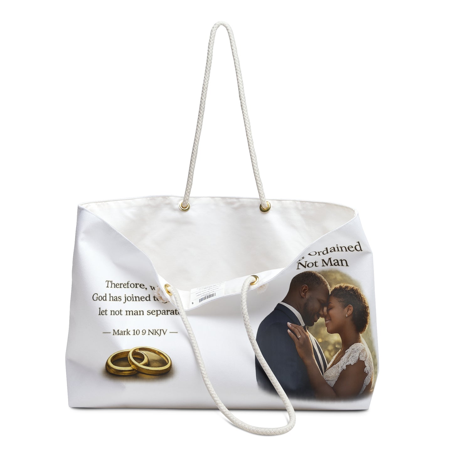 God-Ordained Tote Bag "Therefore what God has joined together" Travel Tote