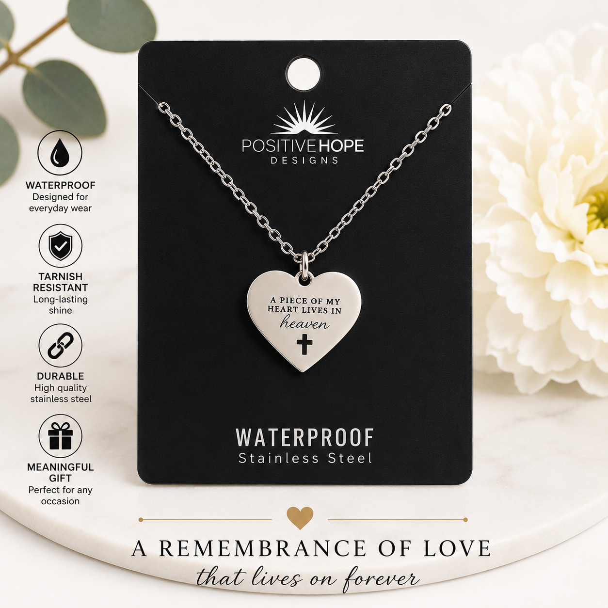 A Piece of My Heart Lives in Heaven Necklace
