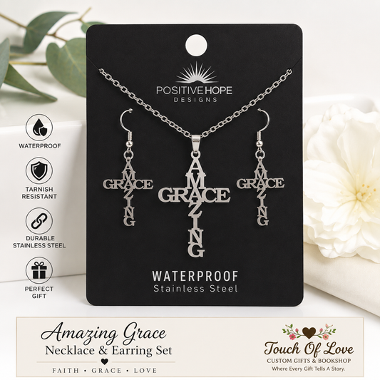 Amazing Grace Cross Necklace & Earring Set