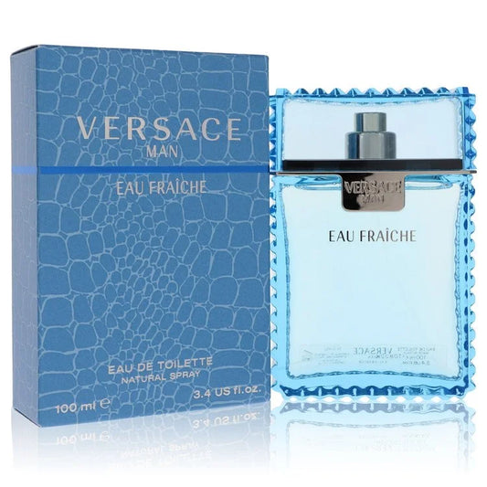Versace Man Eau Fraîche 3.4 Oz Eau Fraiche Eau De Toilette Spray (Blue)